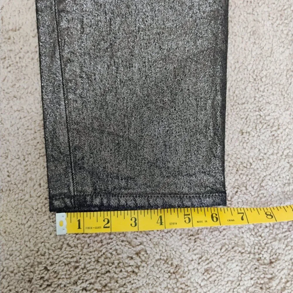 Old Navy Metallic Jeans Black Denim Metallic finish size 4 - Picture 8 of 8